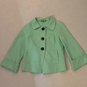 Lafayette 148 New York Kids Pea Coat in Green with Black Buttons